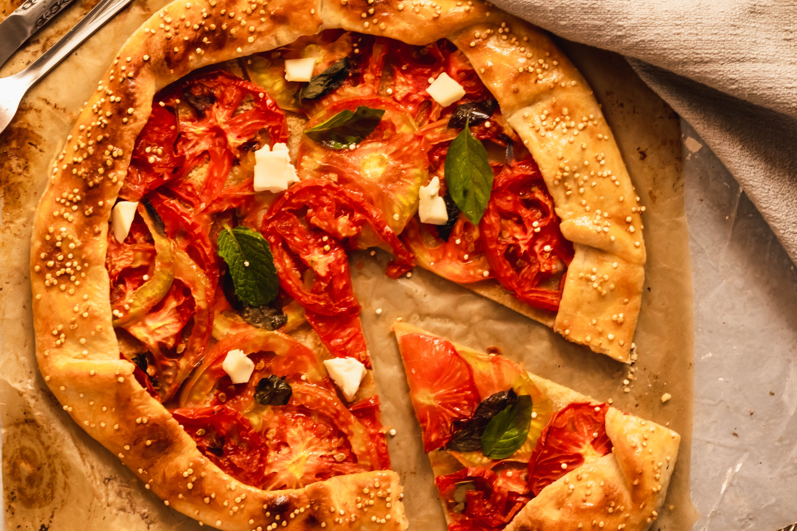 Tomato Galette With Parmesan Cheese