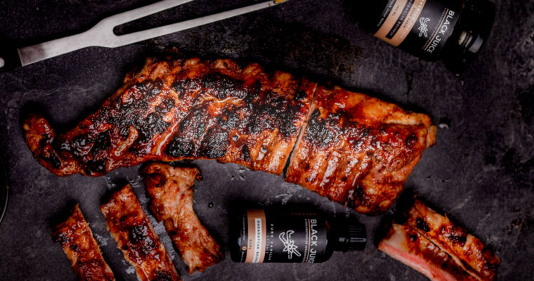 Grilled Baby Pork Ribs With A Whiskey Vanilla Glaze