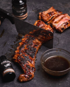 Grilled Baby Pork Ribs With A Whiskey Vanilla Glaze
