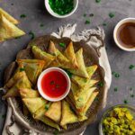 Baked Vegetarian pea & potato samosas